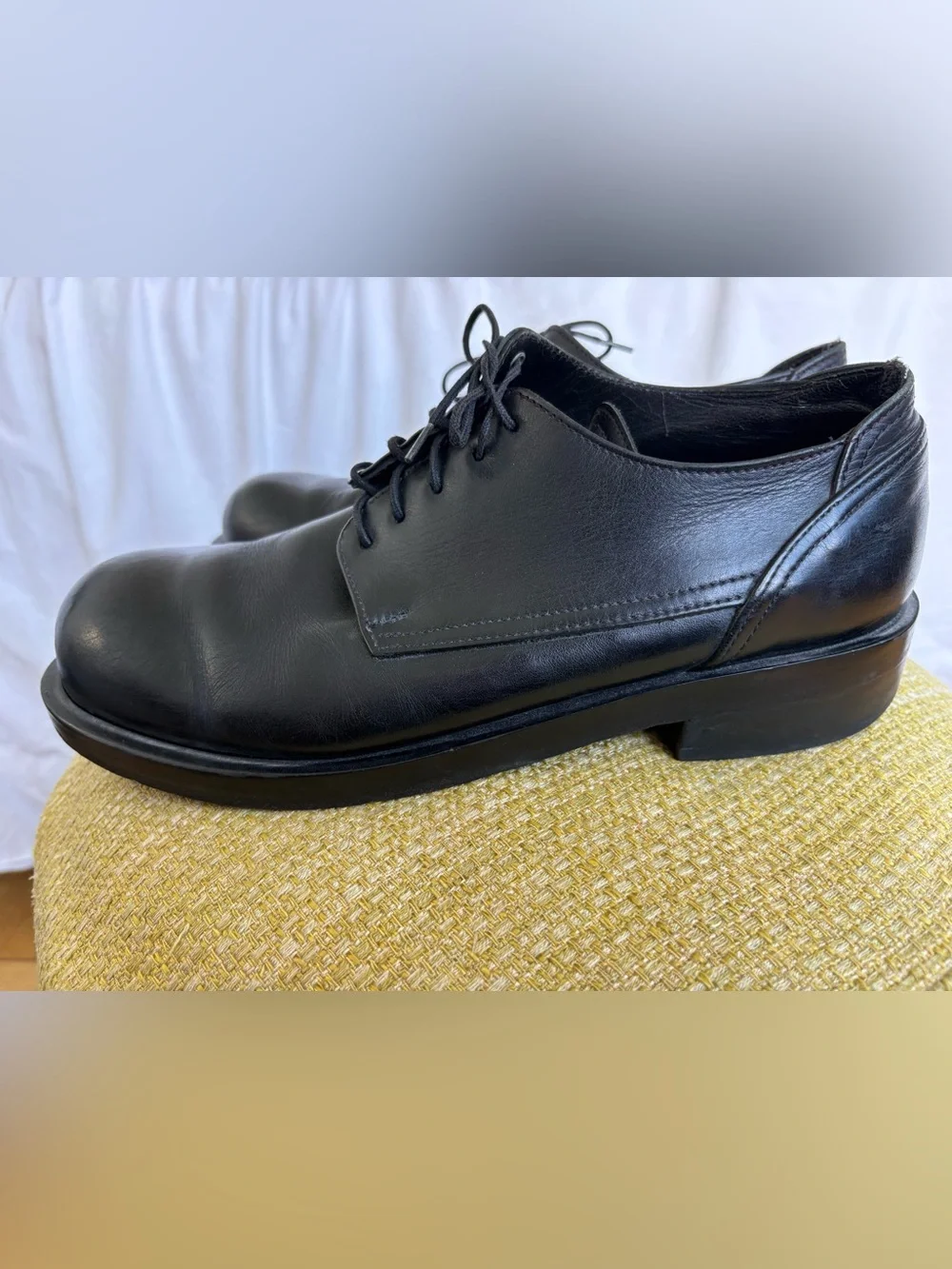Dirk Schönberger Vintage Y2K Archival Black Leather Derbies Men's Sz 42 Biltrite